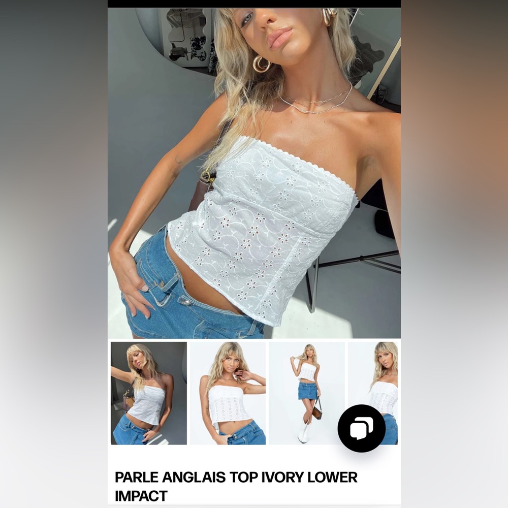 Princess Polly Parle Anglais Top Ivory